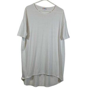 Lularoe White Irma High Low Short Sleeve Shirt Size XS EUC #VEG-0034
